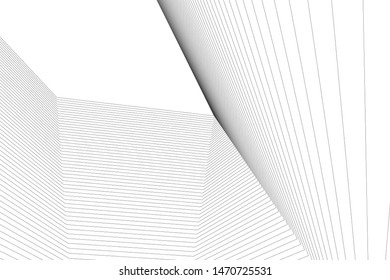 architecture geometric background, abstract lines 3d
