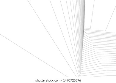 architecture geometric background, abstract lines 3d