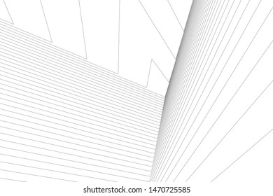 architecture geometric background, abstract lines 3d