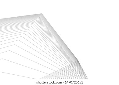 architecture geometric background, abstract lines 3d