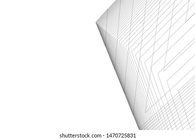 architecture geometric background, abstract lines 3d