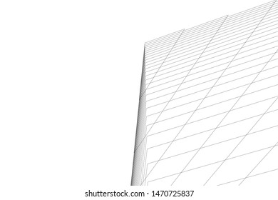 architecture geometric background, abstract lines 3d