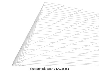 architecture geometric background, abstract lines 3d