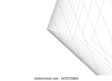 architecture geometric background, abstract lines 3d