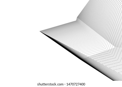 architecture geometric background, abstract lines 3d