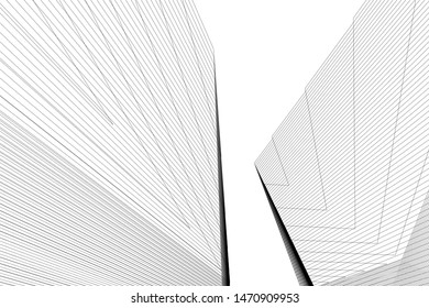 architecture geometric background, abstract lines 3d