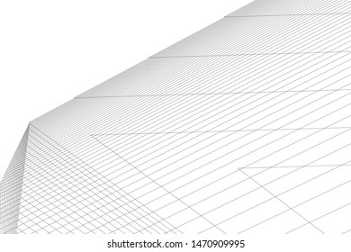 architecture geometric background, abstract lines 3d