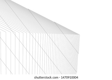 architecture geometric background, abstract lines 3d