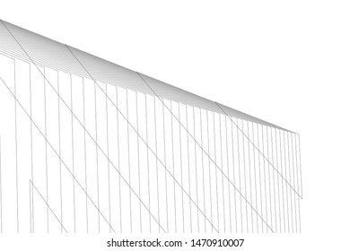 architecture geometric background, abstract lines 3d
