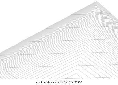 architecture geometric background, abstract lines 3d