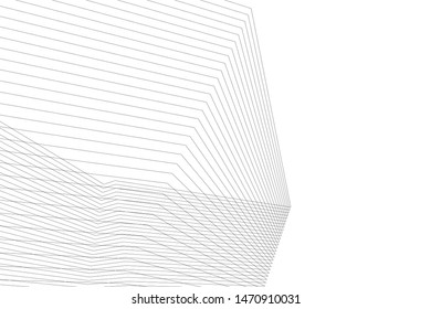 architecture geometric background, abstract lines 3d