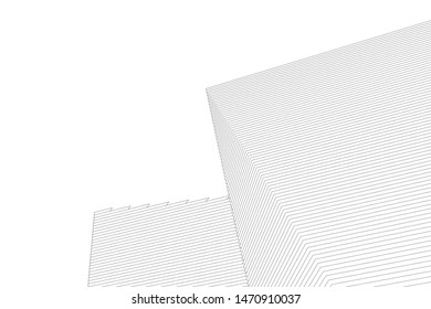 architecture geometric background, abstract lines 3d