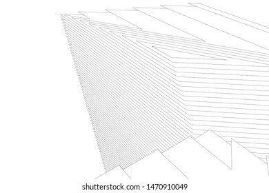 architecture geometric background, abstract lines 3d