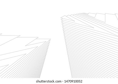 architecture geometric background, abstract lines 3d