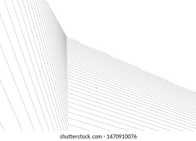 architecture geometric background, abstract lines 3d