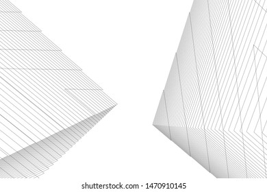 architecture geometric background, abstract lines 3d