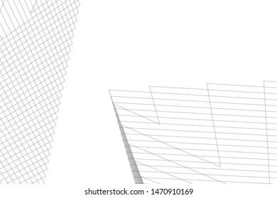 architecture geometric background, abstract lines 3d