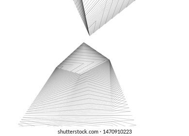 architecture geometric background, abstract lines 3d