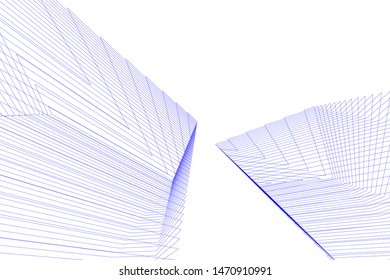 architecture geometric background, abstract lines 3d