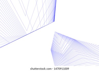 architecture geometric background, abstract lines 3d
