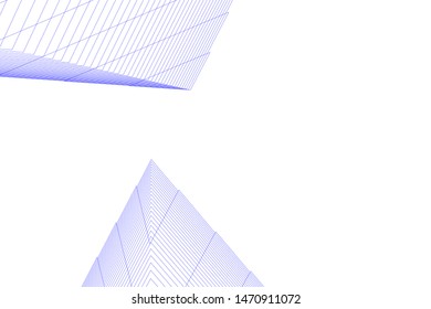 architecture geometric background, abstract lines 3d