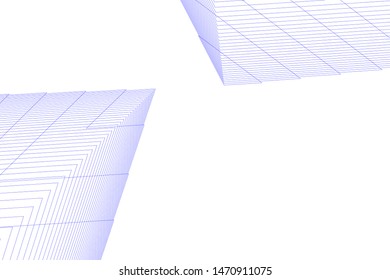 architecture geometric background, abstract lines 3d