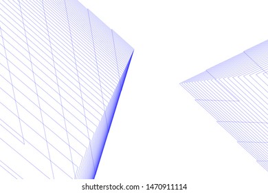 architecture geometric background, abstract lines 3d
