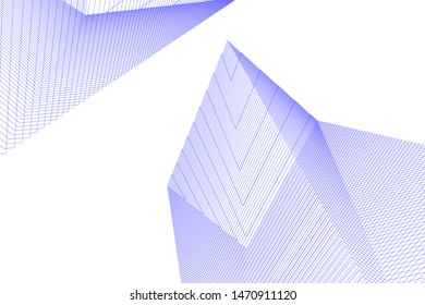 architecture geometric background, abstract lines 3d