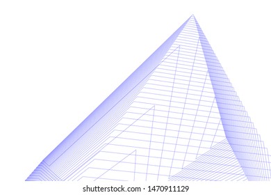 architecture geometric background, abstract lines 3d