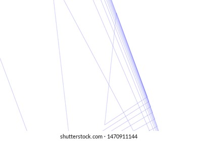 architecture geometric background, abstract lines 3d