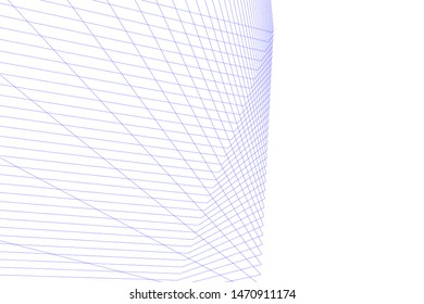architecture geometric background, abstract lines 3d