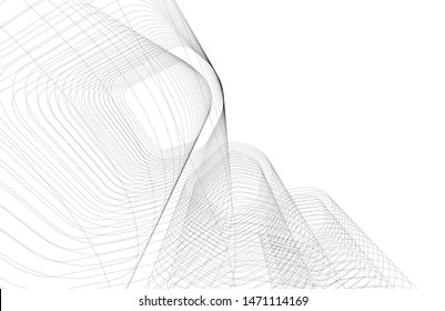 architecture geometric background, abstract lines 3d
