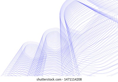 architecture geometric background, abstract lines 3d