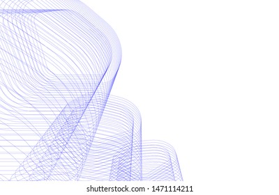 architecture geometric background, abstract lines 3d