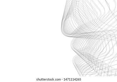 architecture geometric background, abstract lines 3d