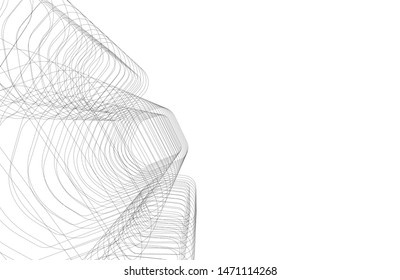 architecture geometric background, abstract lines 3d