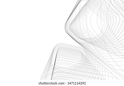 architecture geometric background, abstract lines 3d