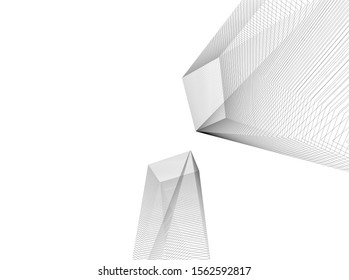 architecture geometric background, abstract lines 3d