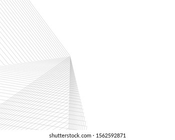 architecture geometric background, abstract lines 3d