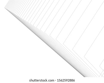 architecture geometric background, abstract lines 3d