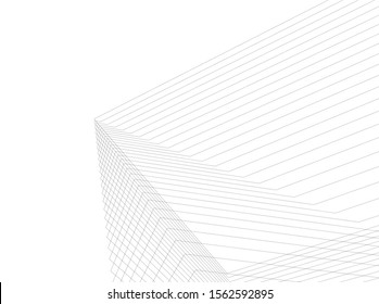 architecture geometric background, abstract lines 3d