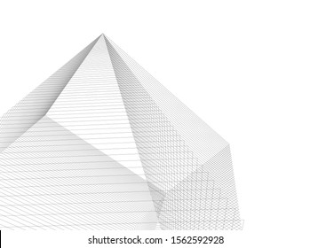 architecture geometric background, abstract lines 3d