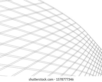 architecture geometric background, abstract lines 3d