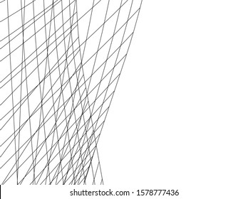 architecture geometric background, abstract lines 3d
