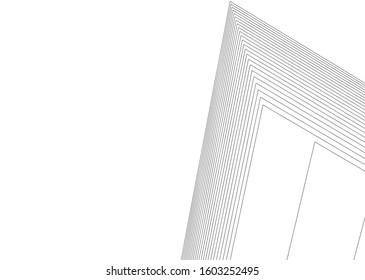 architecture geometric background, abstract lines 3d