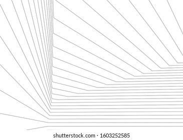 architecture geometric background, abstract lines 3d