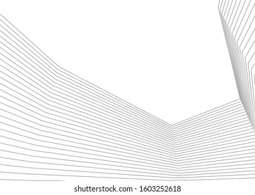 architecture geometric background, abstract lines 3d