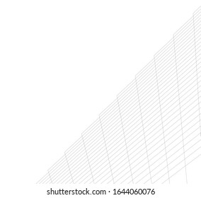 fondo geométrico de la arquitectura, líneas abstractas 3d