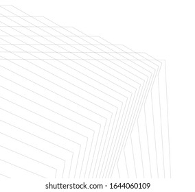 architecture geometric background, abstract lines 3d