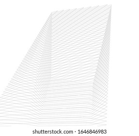 architecture geometric background, abstract lines 3d